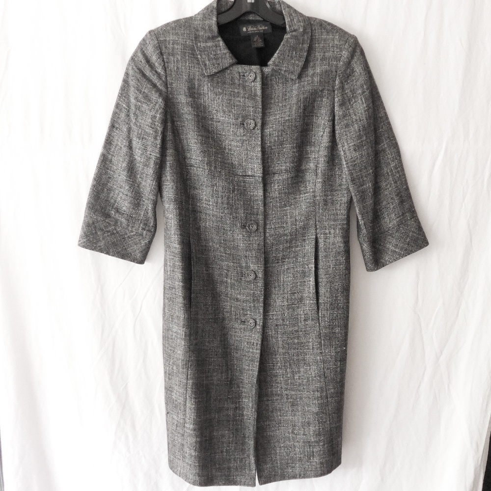 Brooks Brothers Women 2 Silk Linen Grey Lady Coat